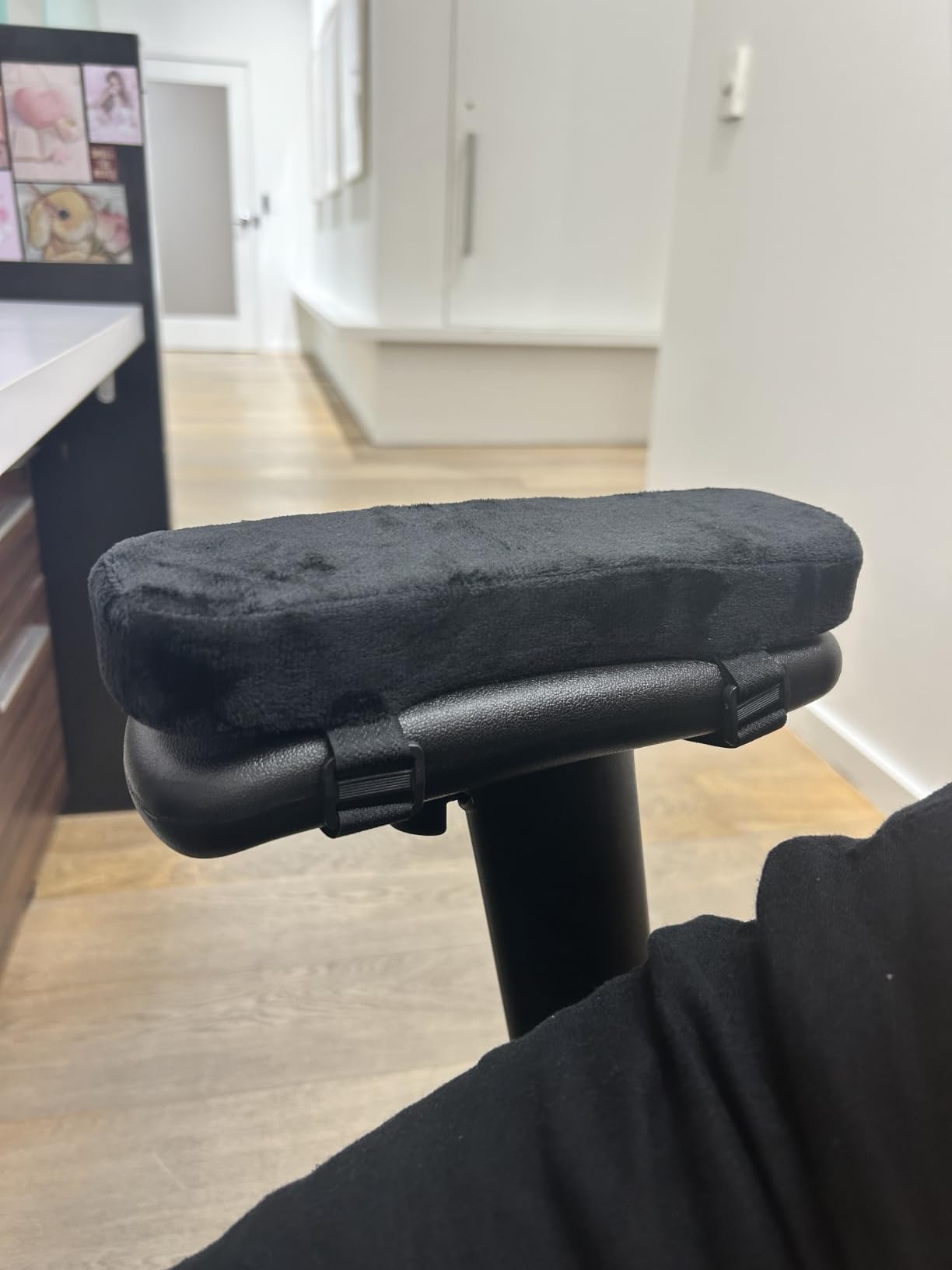 MOSISO Chair Armrest Pads, Home/Office Chair Arm Rest Covers, Black | 2 Pack Memory Foam Comfy Computer Gaming Elbow Cushion, Removable Washable Elbow, Support Forearm Pressure Relief customer photo 1