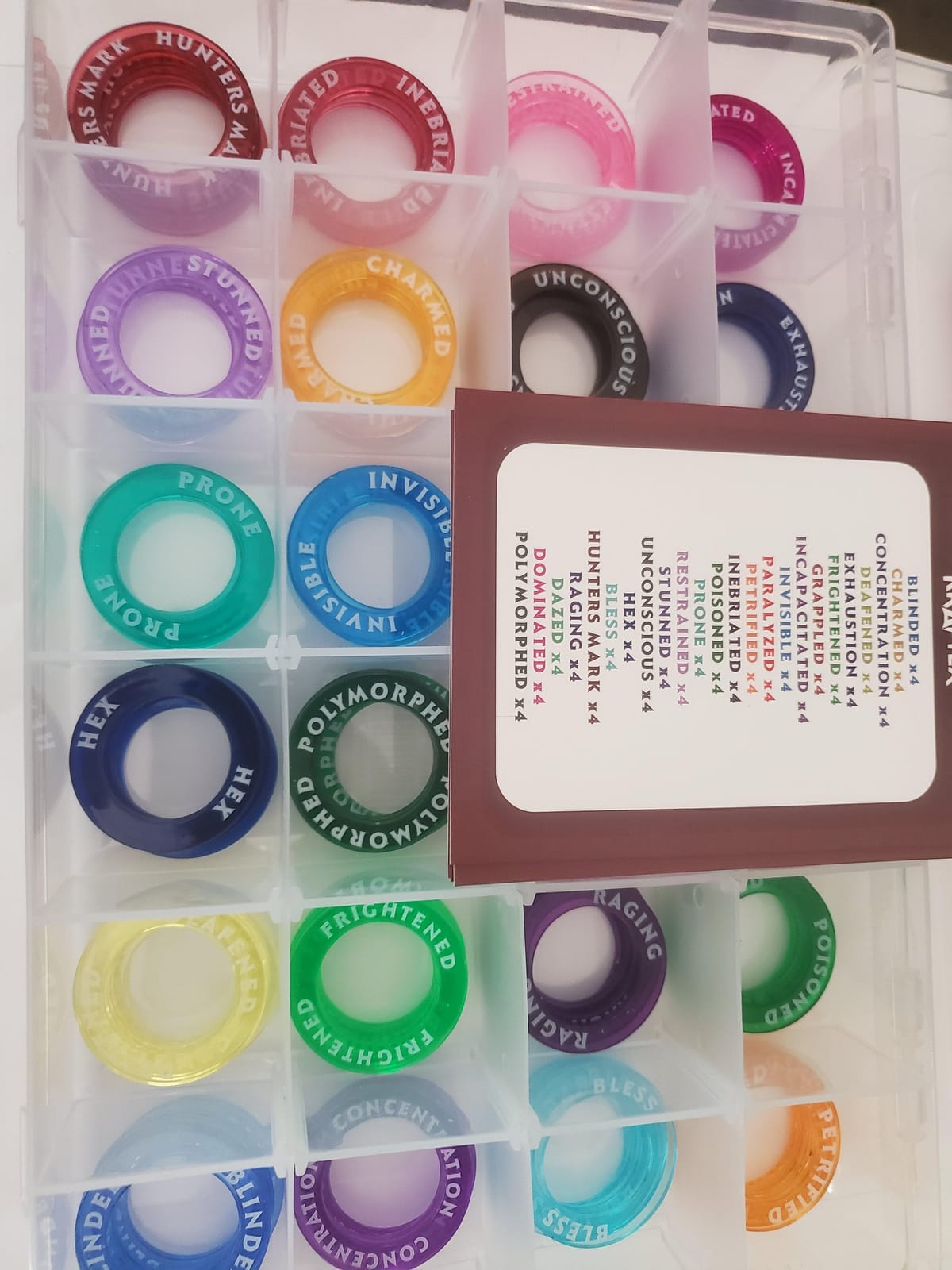 Kraftex DND Condition Rings [96pcs]: Accessories for Dungeon Masters to Track Spell Effects. Condition Markers D&D Accessories use as DND Tokens, Ring Status Markers or DM Tools. customer photo 1
