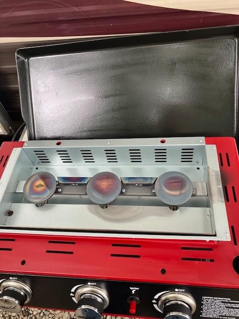 Royal Gourmet PD1301R 3-Burner Tabletop Propane Gas Griddle with Cover | 24 Inch Portable Griddle, Red | 25,500 BTUs Output, 319 sq. in. cooking area | for Outdoor Cooking, Camping or Tailgating customer photo 1