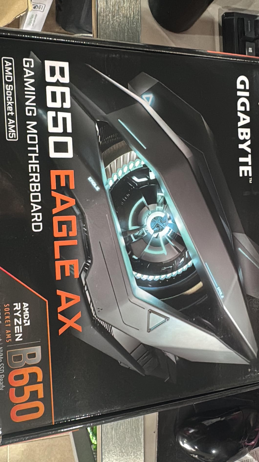 GIGABYTE B650 Eagle AX AM5 LGA 1718 ATX Motherboard, DDR5, Triple M.2 Slots (1x PCIe 5.0, 2X PCIe 4.0), USB 3.2 Gen2x2 Type-C, WiFi 6E, Realtek GbE LAN customer photo 1