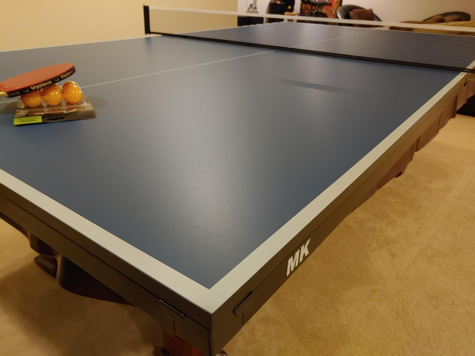 Pool Table Conversion Top - Go from Pool to Ping Pong in Seconds - Regulation Size - 9' x 5' - 19mm Thick Top - Regulation Net Set Included - Warranty: 3-Year customer photo 2