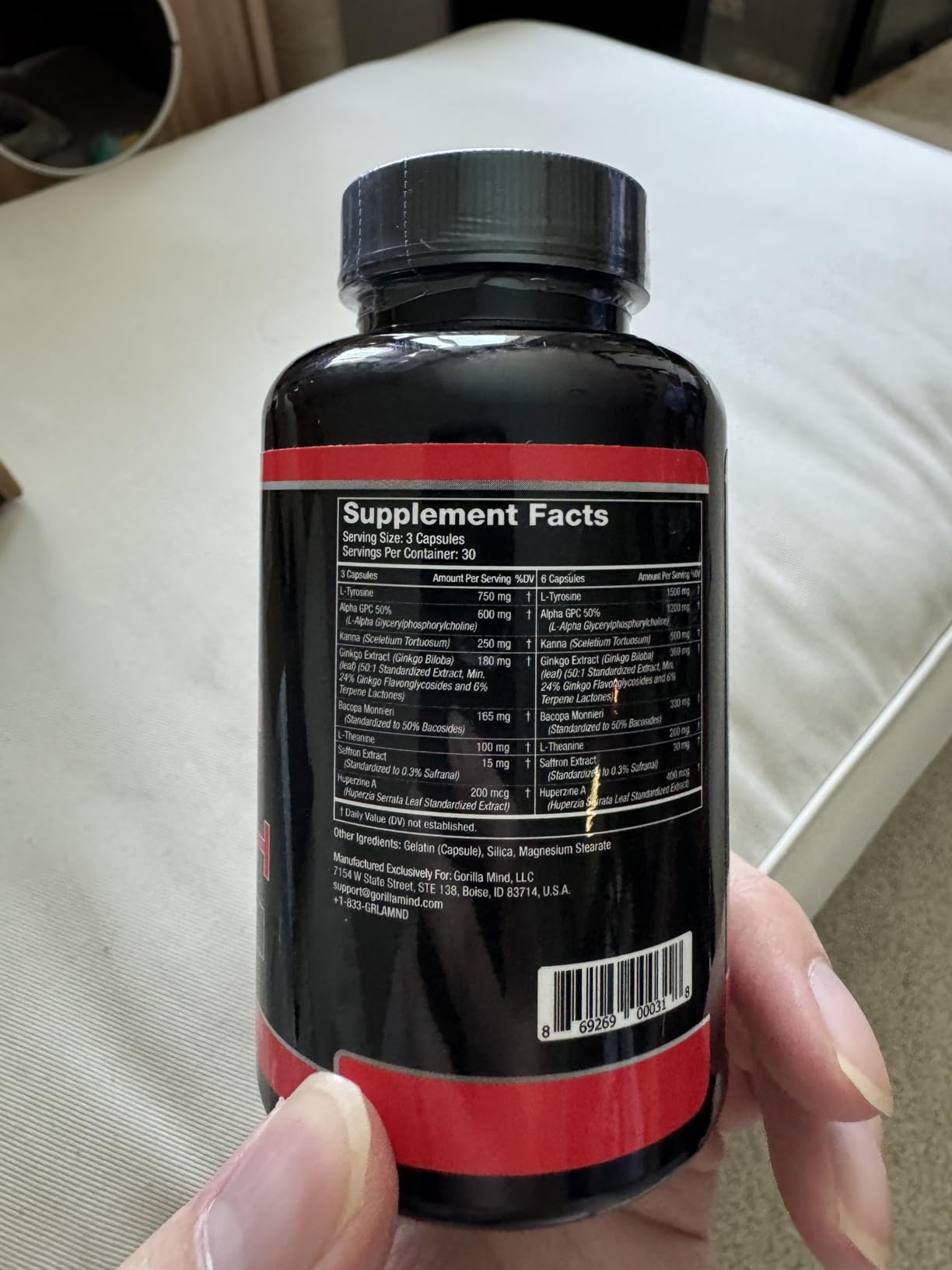 Gorilla Mind Smooth Nootropic Memory & Focus Formula (90 Capsules) | Non-Stimulant Productivity Supplement | Mental Clarity, No Jitters customer photo 2