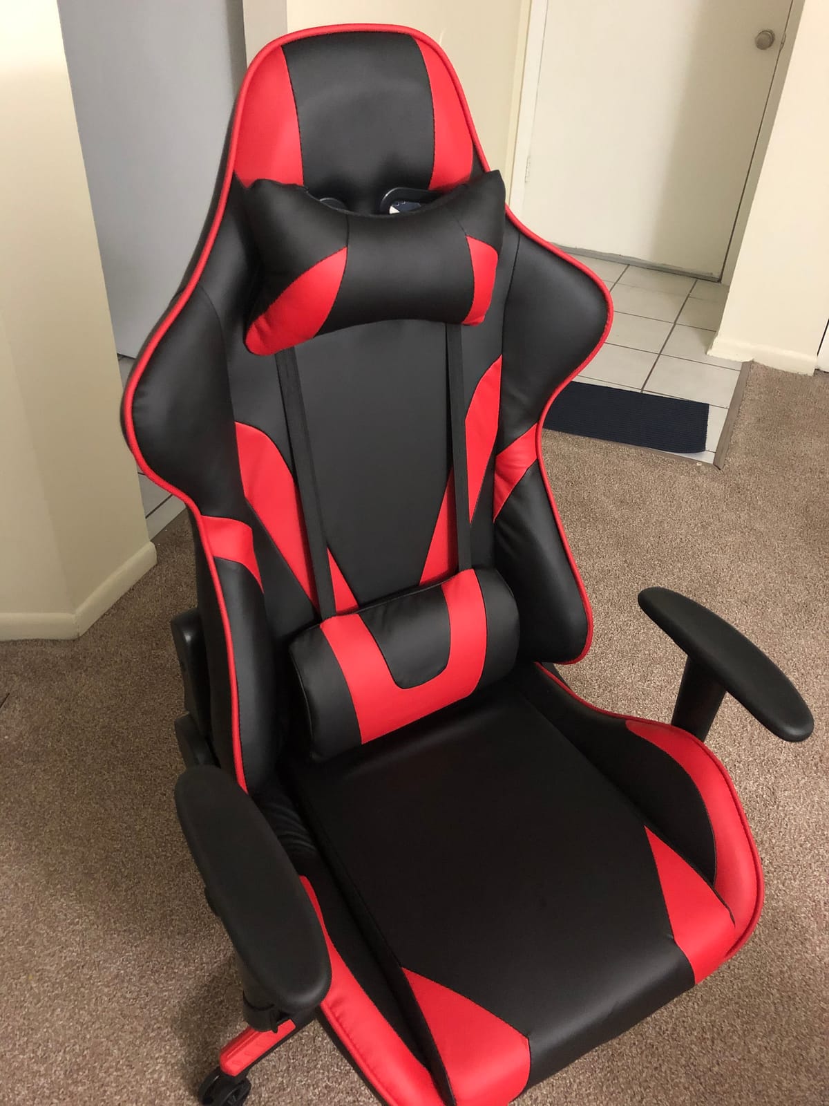 Flash Furniture X20 Fully Reclining LeatherSoft Racing Style Gaming Chair with Headrest, Lumbar Pillows, Ergonomic Swivel Computer Chair, Black/White customer photo 1