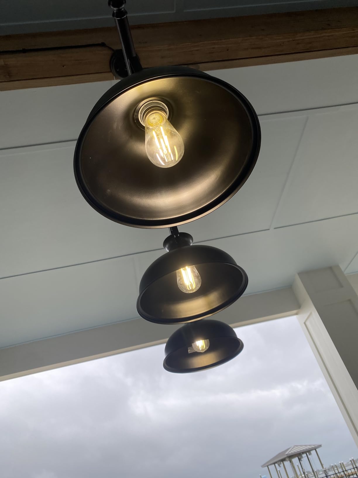 GZBtech Vintage 3-Light Pendant Lighting Fixture, 59.06'' H Adjustable Rustic Hanging Billiard Light Over The Pool Table, Industrial Black Metal Chandelier for Dinning Room Kitchen Island, UL Listed customer photo 1