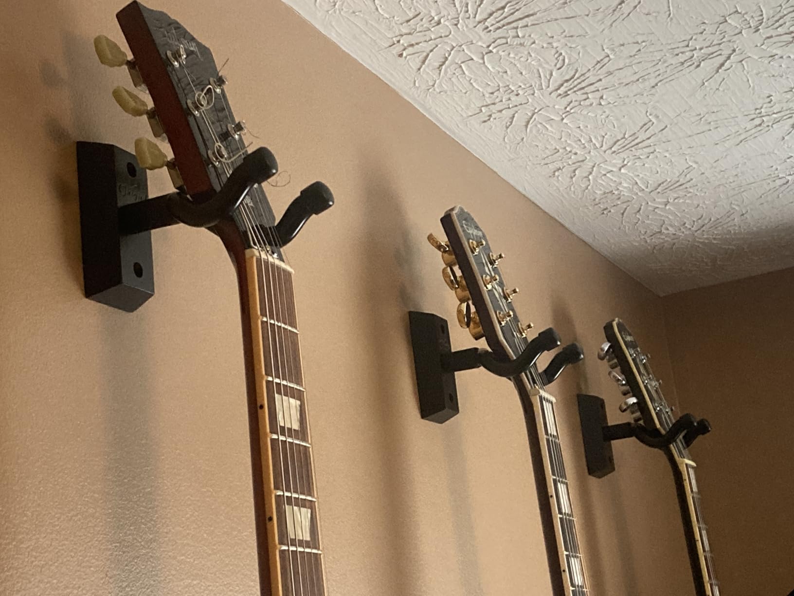 SNIGJAT Guitar Wall Mount 2 Pack, Wood Guitar Hanger Wall Hook with Screws | Guitar Wall Hook Stand, Guitar Holder Wall Mount Hanger for Acoustic Guitar, Electric Guitar, Banjo, Bass, Mandolin customer photo 1