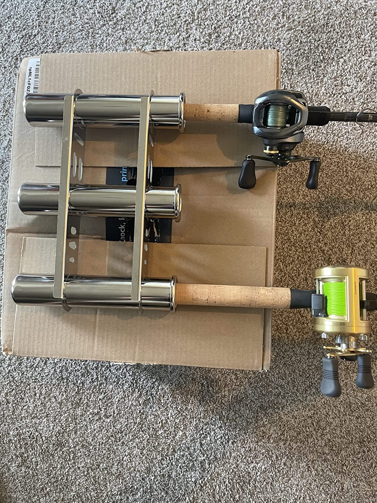 Flush Mount Fishing Rod Holder, 316 Stainless Steel 3 Link Tube rod holder, Stainless Steel 3 Rod Rack for Boats Yacht Truck customer photo 1