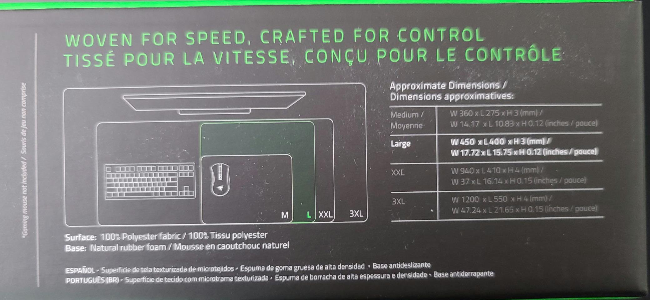 Razer Gigantus V2 Cloth Gaming Mouse Pad (Large), Thick, Classic Black | Textured MicroWeave Cloth Surface, Thick, High-Density Rubber Foam, Non Slip Base customer photo 1