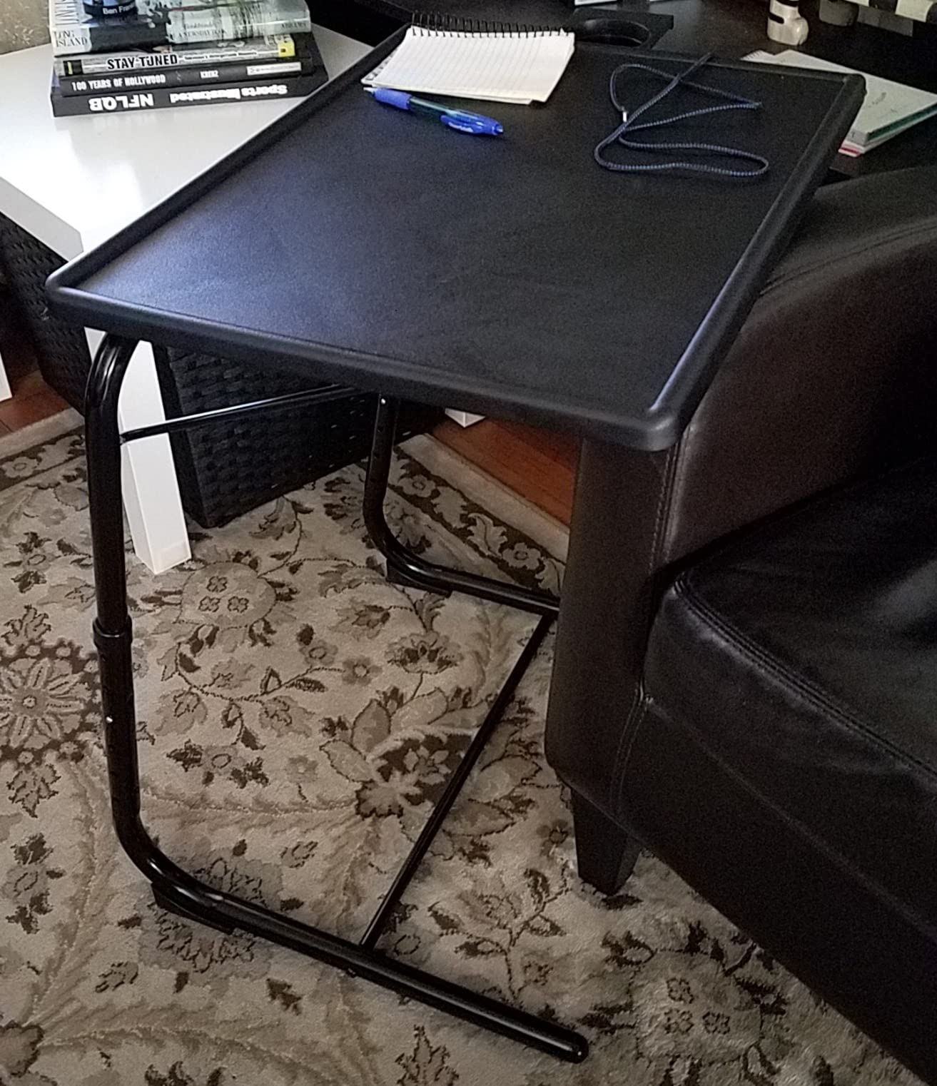 TV Tray - TV Table for Eating, Folding Table Trays with 6 Height & 3 Tilt Angle, TV Tray Table with Cup Holder, Dinner Tray for Eating or Working on Couch, Bed, Living Room, Home & Office customer photo 1