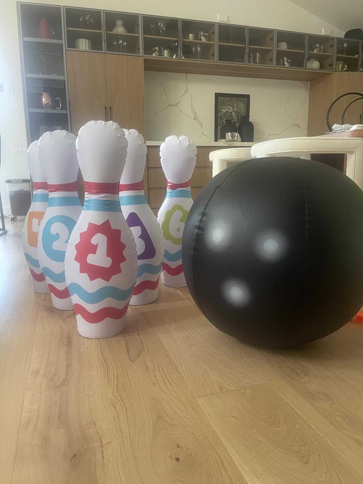 JOYIN Giant Inflatable Bowling Set for Kids and Adults, Christmas Birthday Party Games, Kids Education Motor Skills Toys customer photo 1