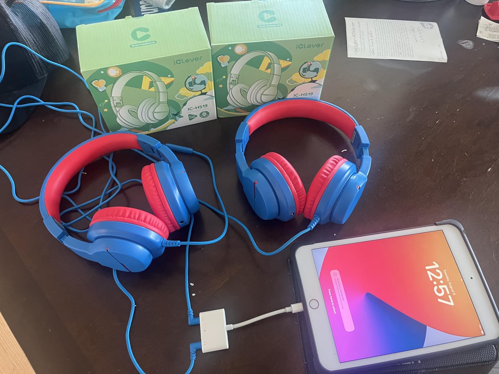 iClever HS19 Kids Headphones for School, Over-Ear for Toddler Boys Girls | SafeSound Tech, HD Mic Stereo Sound, Kids Headphones with Cord, FunShare Foldable 3.5mm Wired for iPad Computer Travel customer photo 2