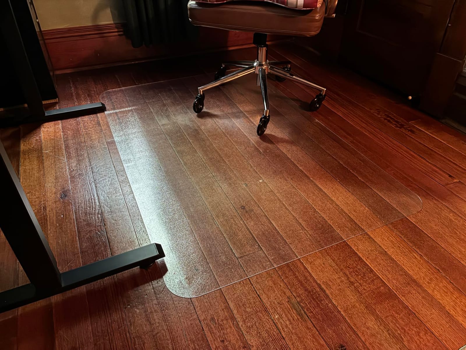 Kuyal Clear Chair mat for Hardwood Floor, 36 x 48 inches | Transparent Floor Mats Wood/Tile Protection Mat for Office & Home customer photo 1