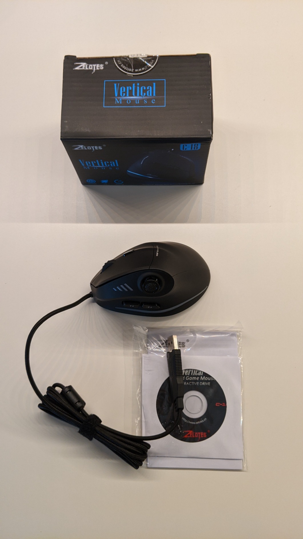zelotes Wired Gaming Mouse with Joystick,10000DPI,11 Programmable Buttons,RGB,USB Optical Corded Vertical Ergonomic Mouse,Mice for Laptop,PC,Mac,Black customer photo 1