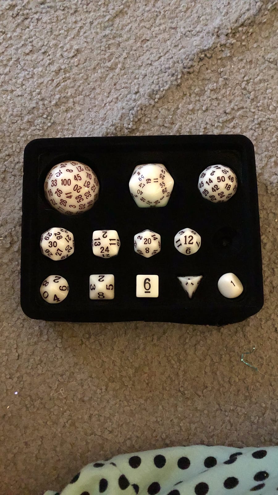 Bescon Super Glowing in Dark Complete Polyhedral RPG Dice Set 13pcs D3-D100, Luminous 100 Sides Dice Set customer photo 1