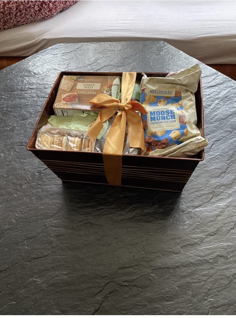 Harry & David Favorites Deluxe Food Gift Basket, Fruit And Cheese Gift Basket With Pears, Moose Munch Popcorn, Galettes, Cheese, Relish, Crackers, Milk Chocolate Covered Cherries, Truffles, Mints customer photo 1