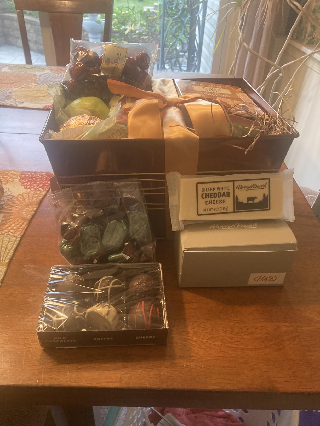 Harry & David Favorites Deluxe Food Gift Basket, Fruit And Cheese Gift Basket With Pears, Moose Munch Popcorn, Galettes, Cheese, Relish, Crackers, Milk Chocolate Covered Cherries, Truffles, Mints customer photo 2