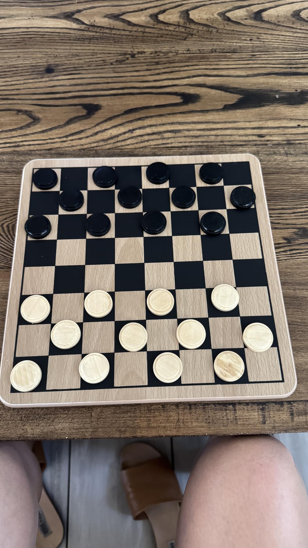 Regal Games - Reversible Wooden Board for Chess, Checkers & Tic-Tac-Toe - 24 Interlocking Wooden Checkers and 32 Standard Chess Pieces - for Age 8 to Adult for Family Fun customer photo 1