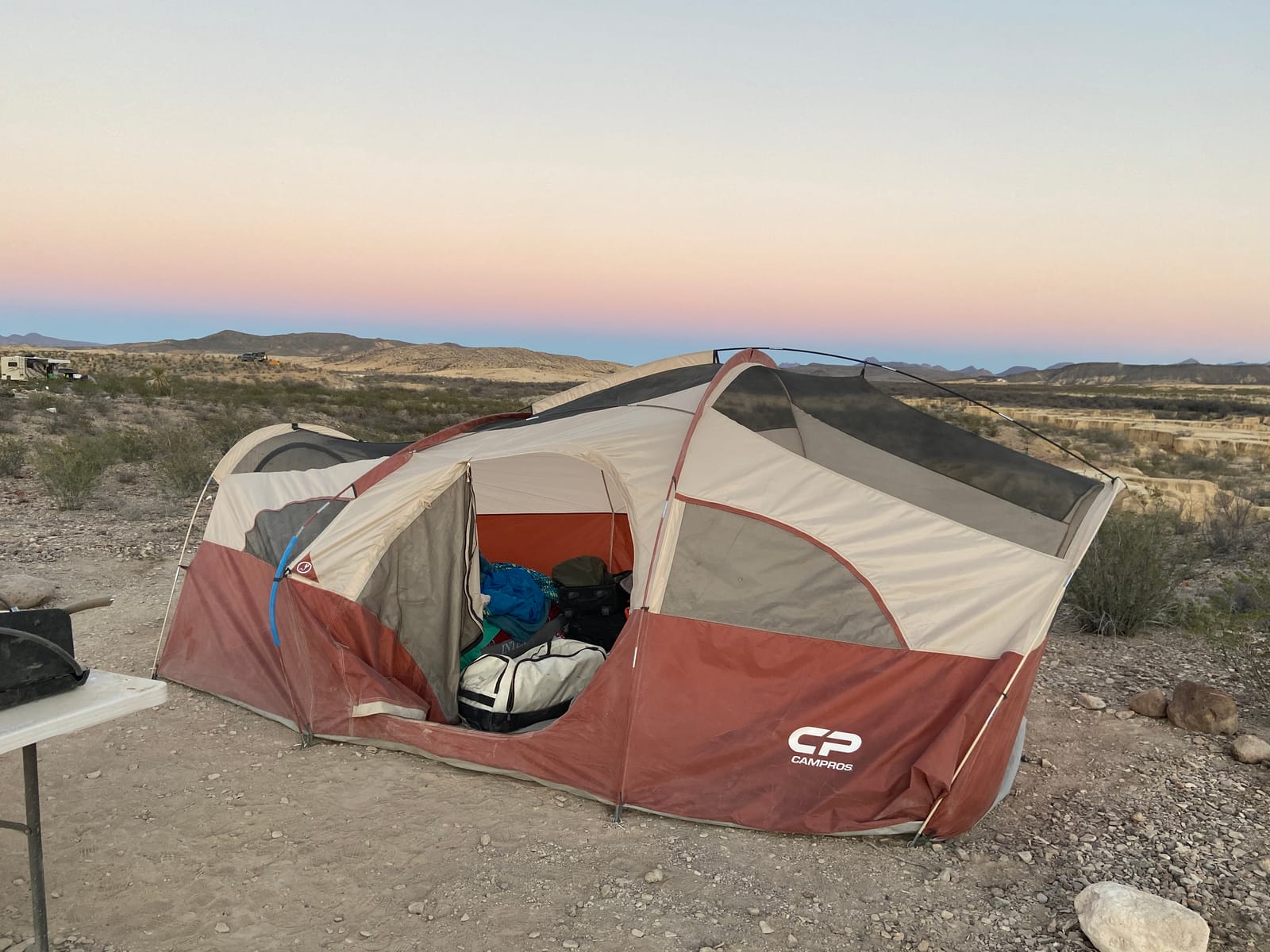 CAMPROS CP 12 Person Camping Tent, 3-Room Family Tent, Rainfly, Waterproof | Windproof double-layer design with 2 divider curtains, 6 large mesh windows, easy setup, and a carry bag, 20' x 9' x 72