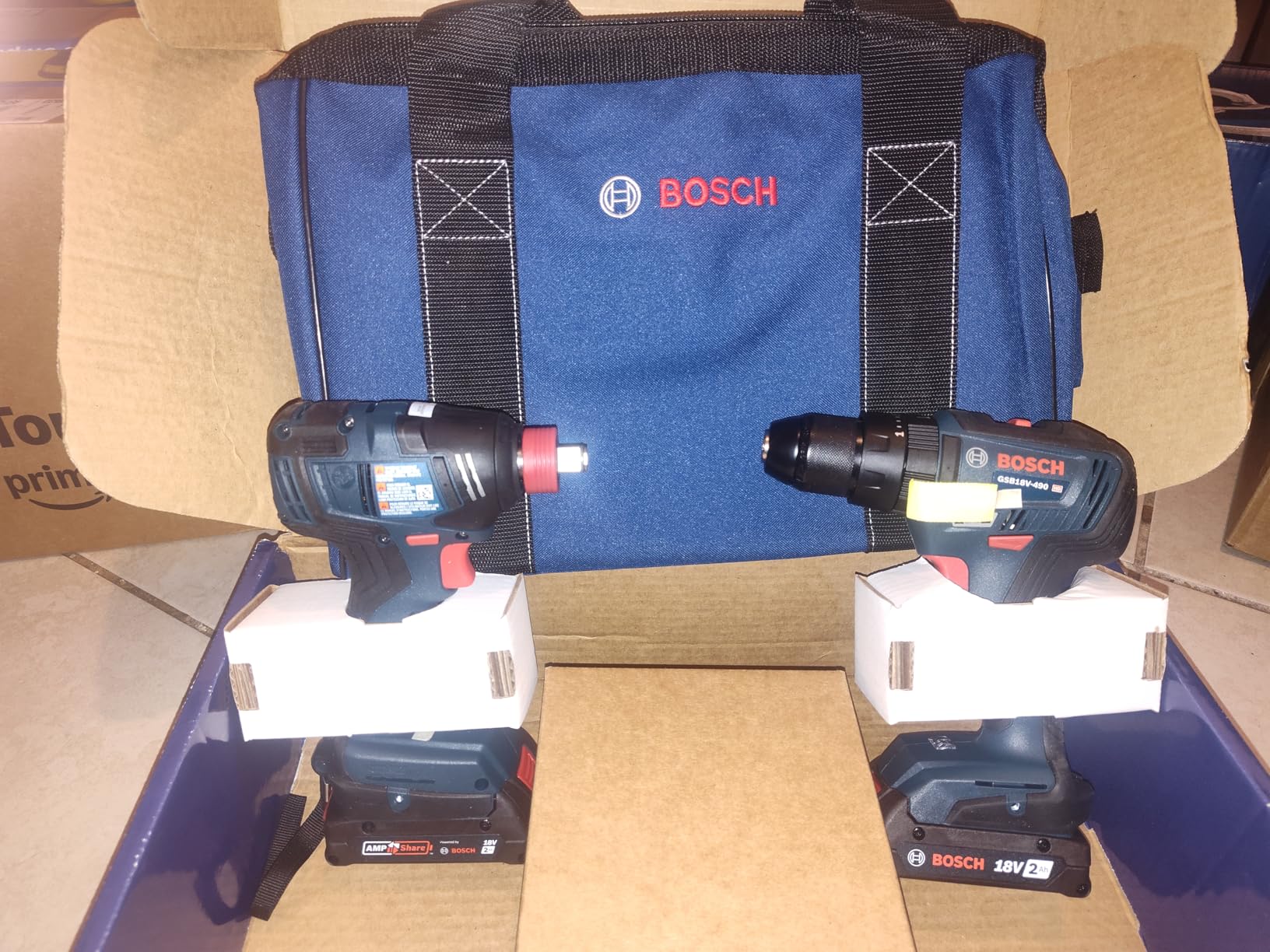 Bosch GXL18V-240B22 18V 2-Tool Combo Kit with 1/2 In. Hammer Drill/Driver, 1/4 In. and 1/2 In. Bit/Socket Impact Driver, (2) 2.0 Ah Standard Batteries, Charger and Bag customer photo 2