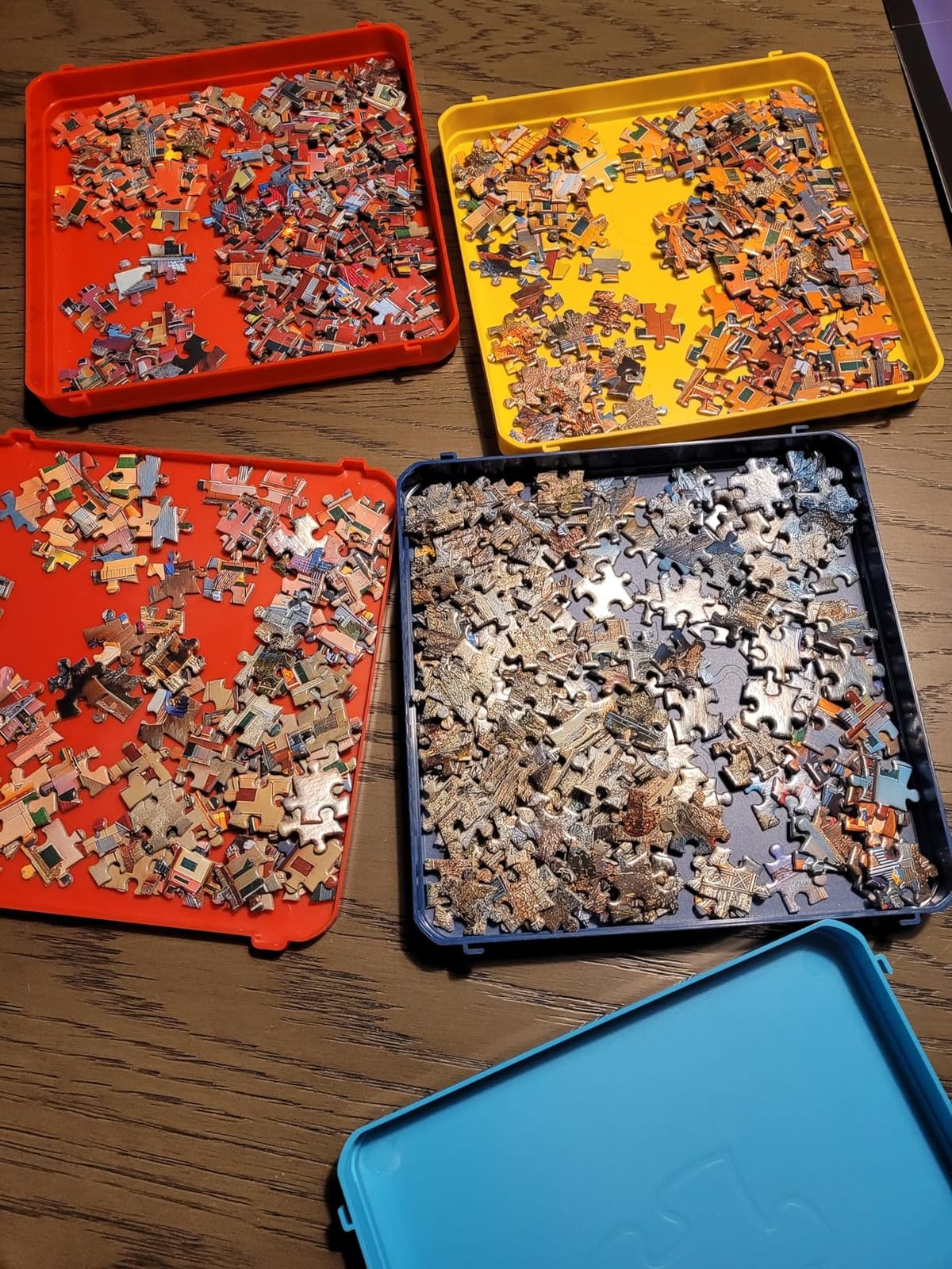 Buffalo Games Puzzle Sorting Trays for Adults, Puzzle Tray Storage, 7 Pc | Up to 1000 Pieces Sorted, Safety Lid for Easy Put Away, Interlocking Trays Fit Your Workspace, Puzzle Organizer for Adults customer photo 1