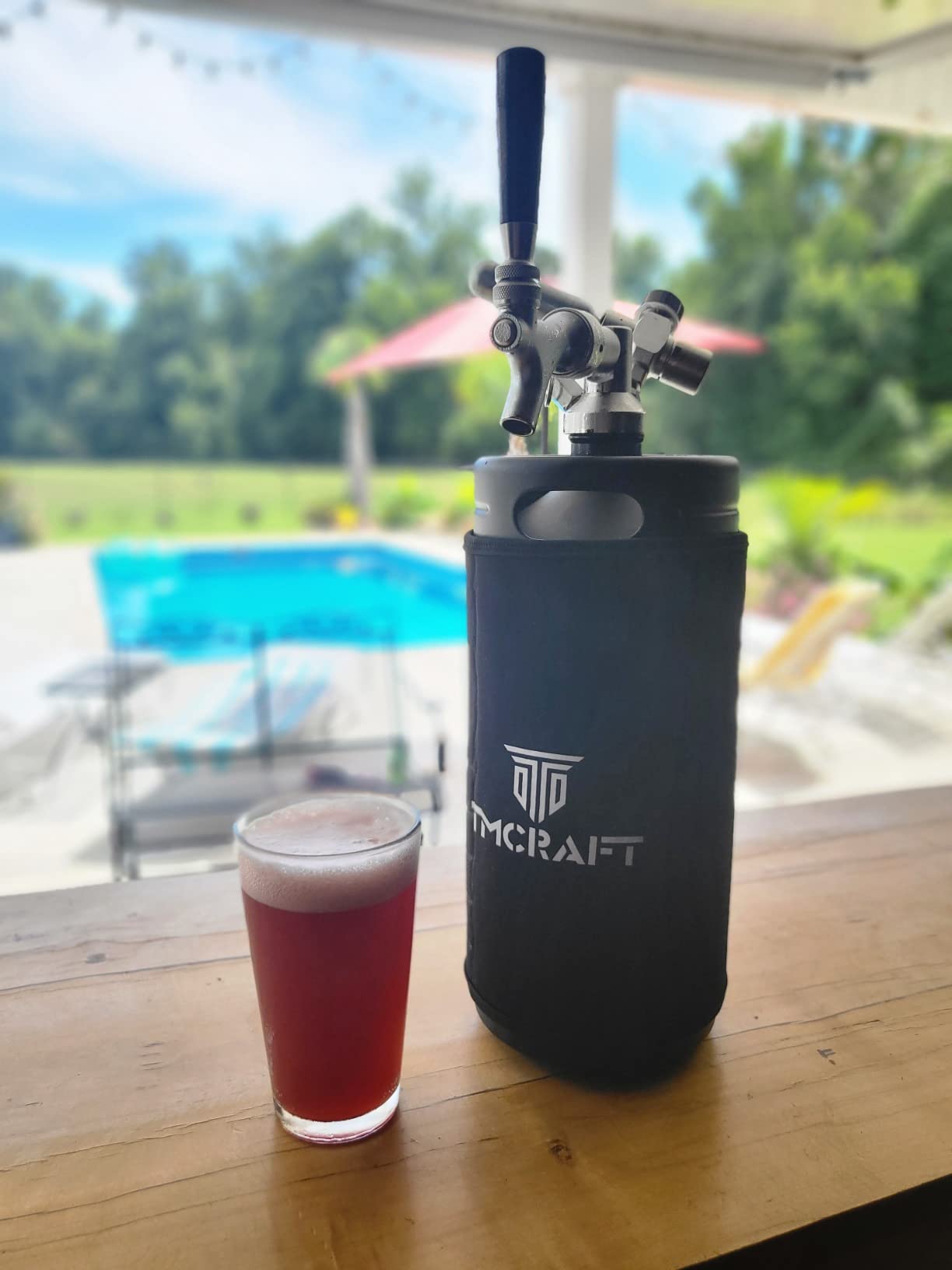 TMCRAFT 128oz Mini Keg Tap System, Stainless Steel Growler, Matte Black | Mini Keg with Cooler Jacket, Portable Size Home Dispenser System, Food Grade Stainless Steel Keeps Fresh and Carbonation customer photo 1