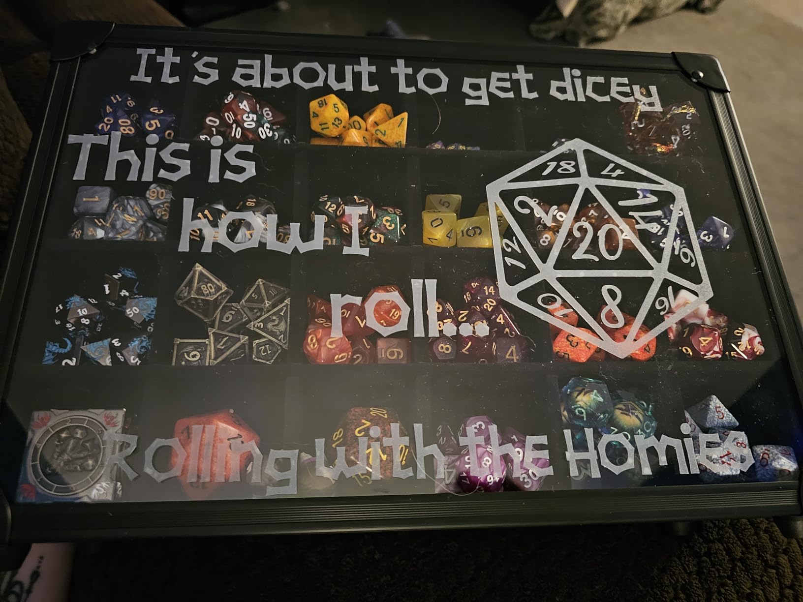 Forged Dice Co. Dice Display Case and Rolling Tray with 3 Removable Divided Dice Trays - Storage Box Holds up to 720 Metal or Plastic Polyhedral Dice Sets - Great for Dice Collectors or RPG D&D Games customer photo 2