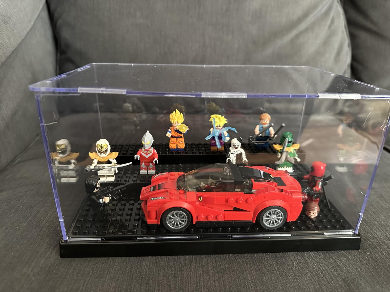Minifigure Display Case for LEGO, 3-Tier Acrylic Dustproof, Black | Acrylic, Dustproof, 3 Removable Tiered Steps, Holds 35 Minifigures, Stackable, Desk Display, Gift for Collectors, Black customer photo 2
