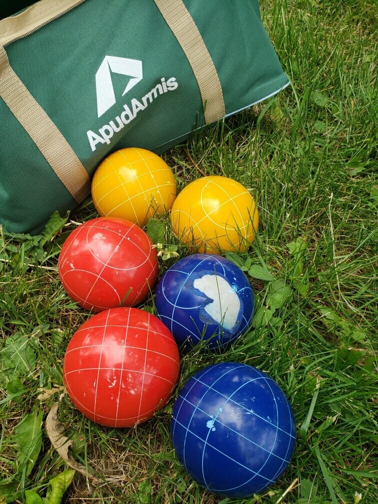 ApudArmis 100mm Bocce Ball Set, Boccia Outdoor Lawn Game for Beach Yard | Includes 8 balls, pallino, bag & measuring rope. Non-toxic classic backyard yard beach game for adults and family customer photo 2