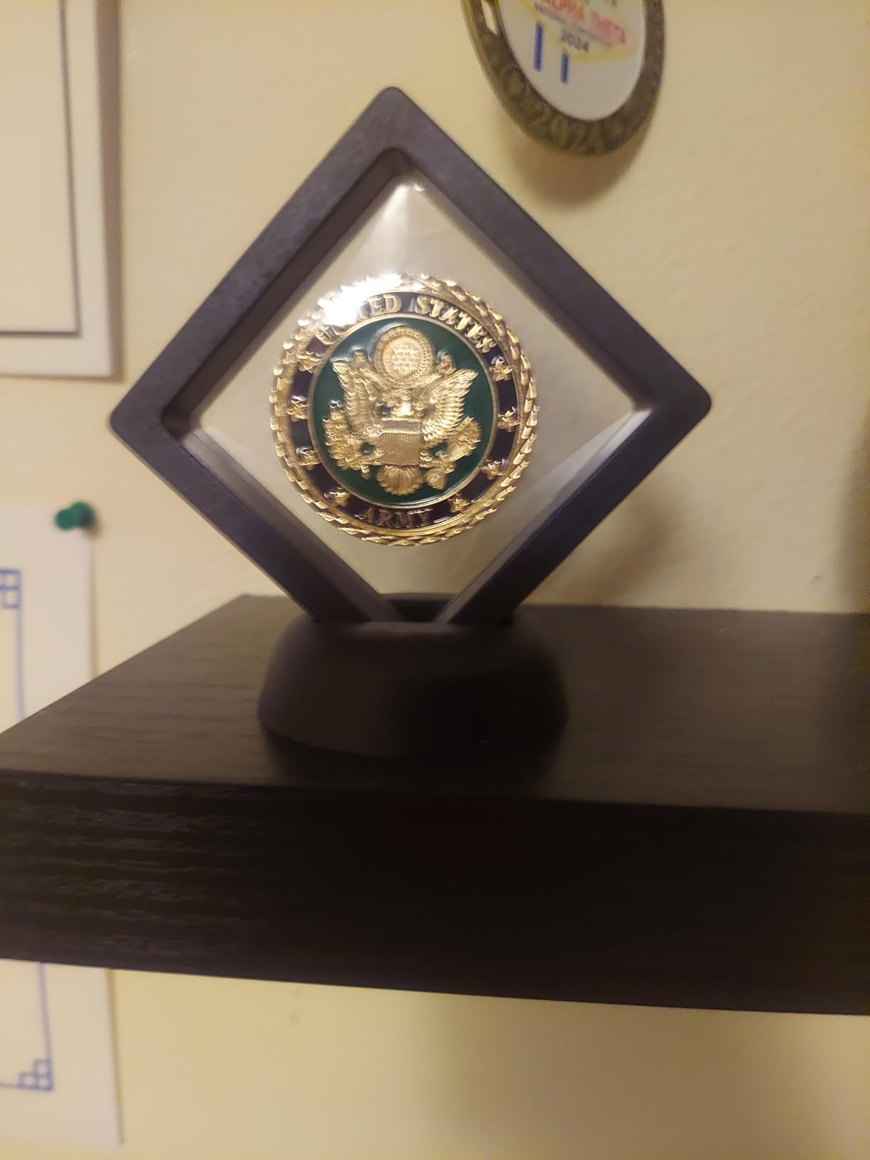 Set of 2 Challenge Coins Display Stand, 3D Floating Clear Case, Jewelry, Specimen, Military Medal Holder Frame customer photo 2