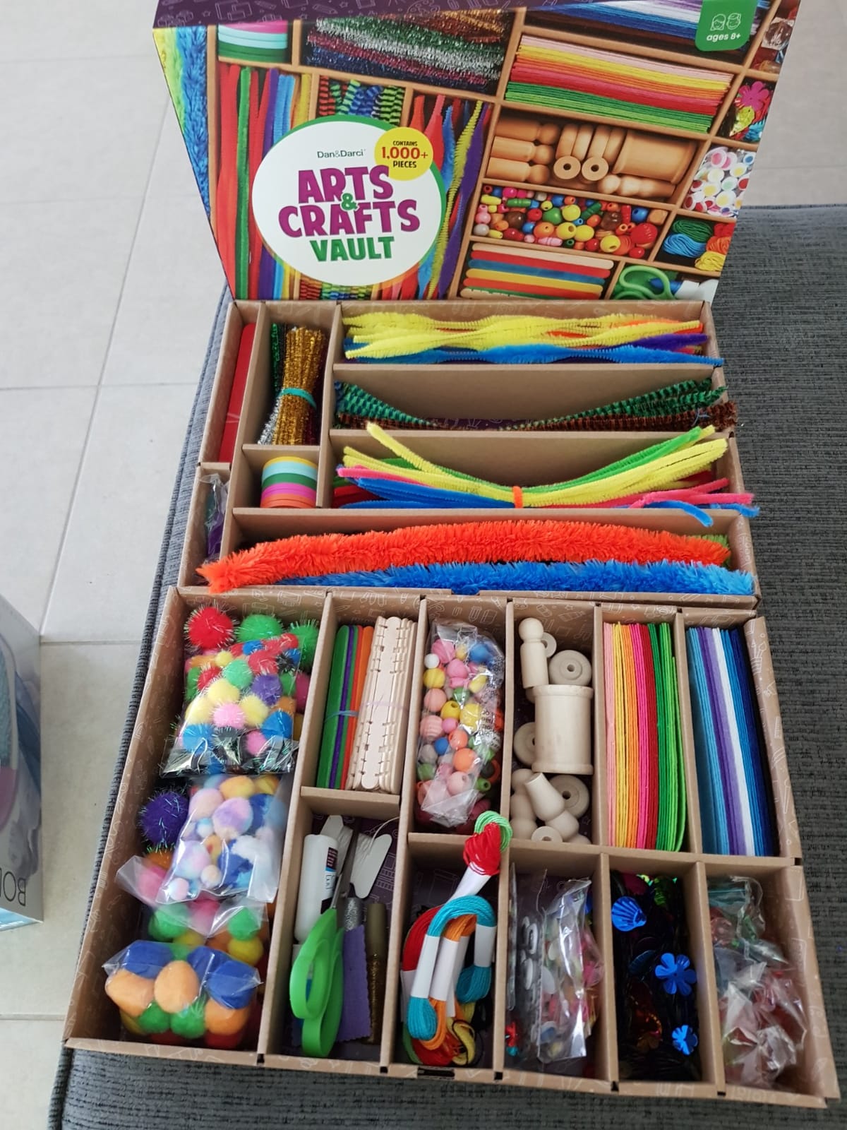 Dan&Darci Arts and Crafts Vault - Craft Supplies Kit in a Box - Birthday Gift for Kids Ages 4 5 6 7 8 9 10 11 & 12 Year Old Girls & Boys - Crafting Set Kits - Gift Ideas for Kid Art Activity Gifts customer photo 2