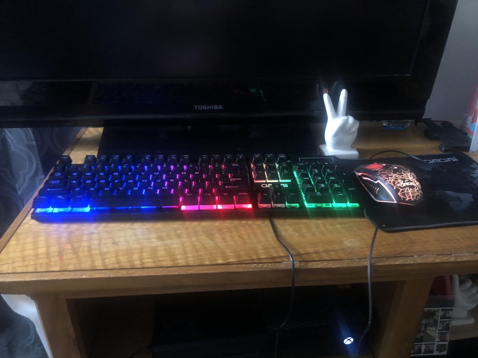 Gaming LED Keyboard Mouse Headset and Mousepad Bundle, Wired Rainbow customer photo 1