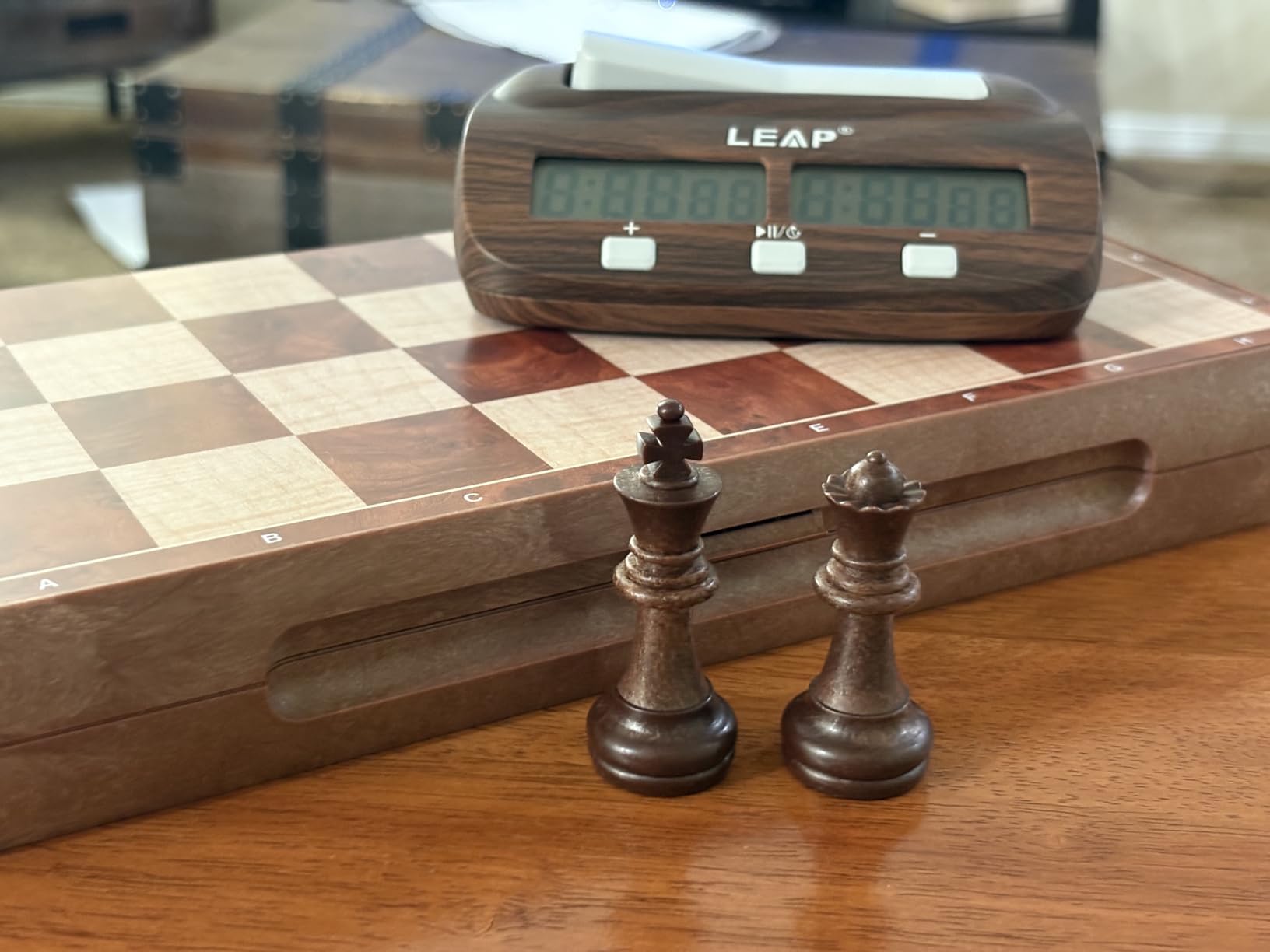 LEAP Chess Clock Digital Chess Timer for Chess Board Game Woodgrain Finish | Count up/down, Alarm, Bonus/Delay, Energy save, Setting Memory customer photo 2