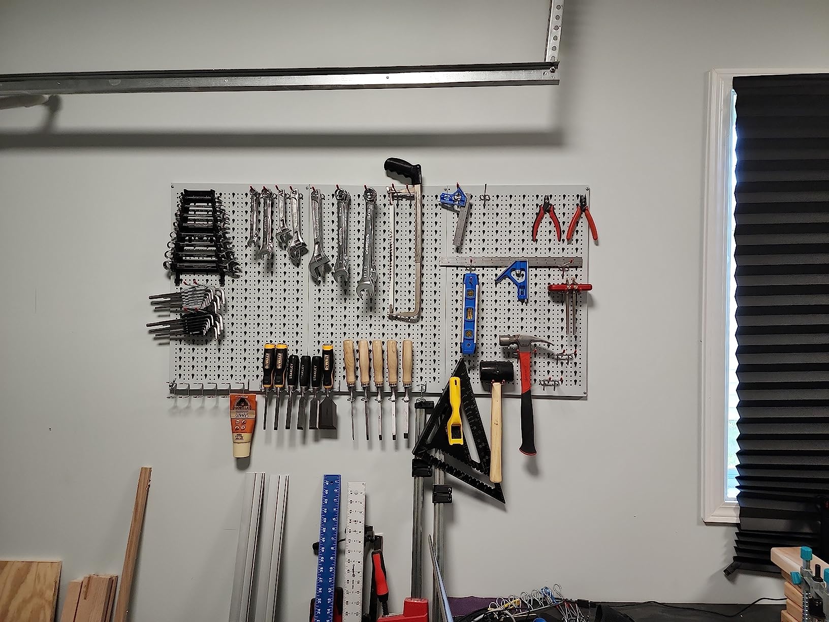 TORACK 109 PCS Pegboard Wall Organizer 48x24 in, Garage Metal Pegboard | Utility Tool Storage Pegboard Kit, with Pegboard Hooks and Accessories, Wall Mounted Storage Bins & Shelf customer photo 1