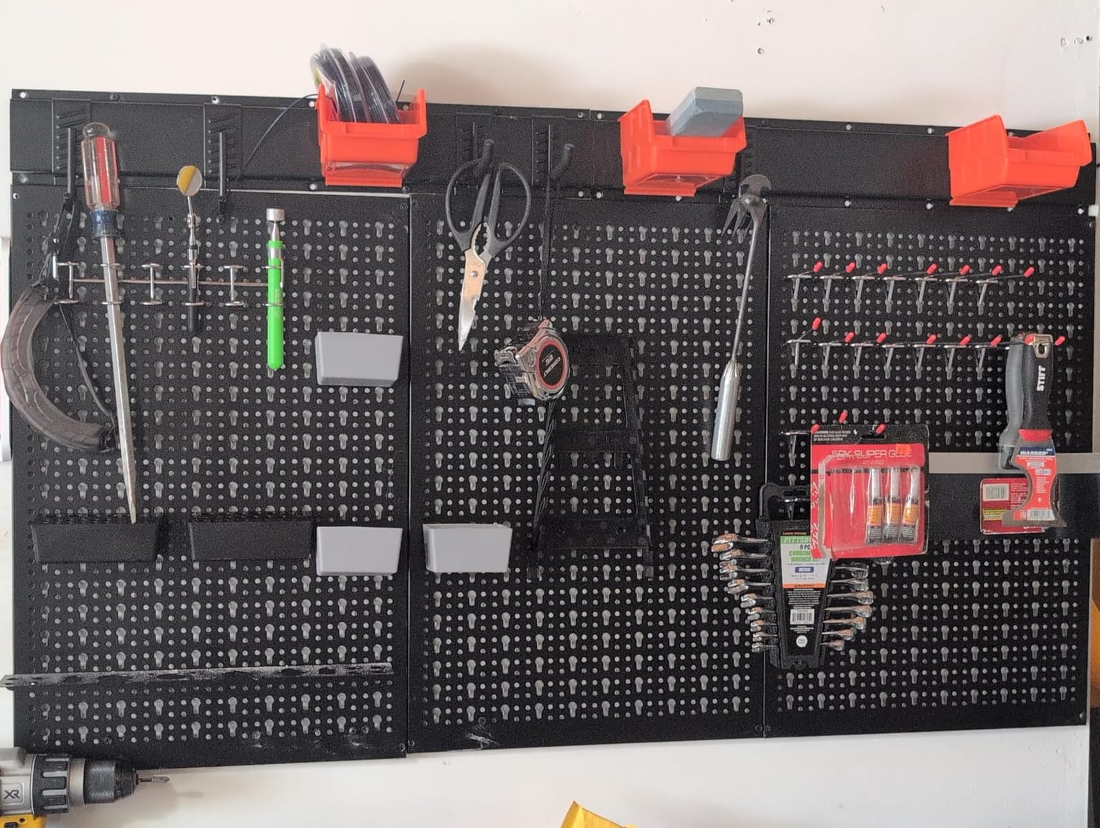TORACK 109 PCS Pegboard Wall Organizer 48x24 in, Garage Metal Pegboard | Utility Tool Storage Pegboard Kit, with Pegboard Hooks and Accessories, Wall Mounted Storage Bins & Shelf customer photo 2