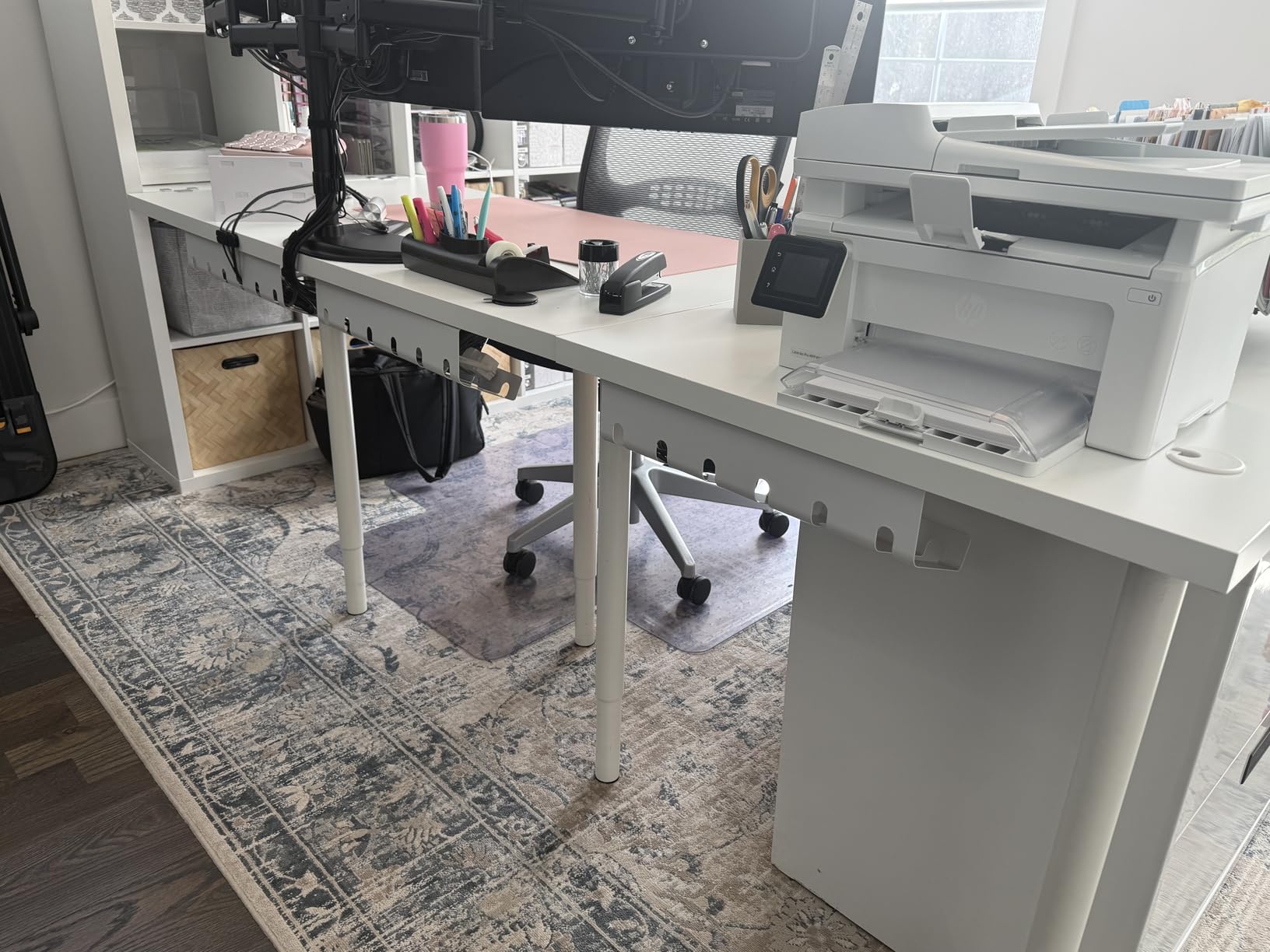 PAMO Cable Management Under Desk, Set of 2 - Black | Easy under-table mounting keeps cables organized, includes 10 cable ties for a clean and tidy office or home workspace customer photo 1