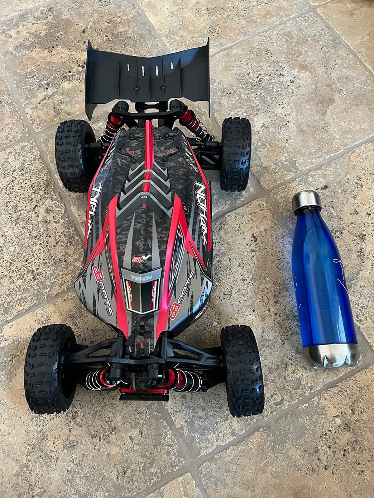 ARRMA RC Car 1/8 Typhon 6S V5 4WD BLX Buggy with Spektrum Firma RTR (Ready-to-Run), Black and Red, ARA8606V5 customer photo 1