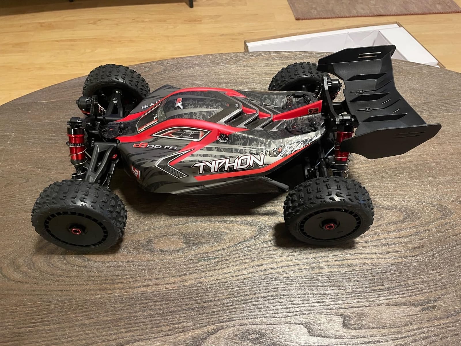 ARRMA RC Car 1/8 Typhon 6S V5 4WD BLX Buggy with Spektrum Firma RTR (Ready-to-Run), Black and Red, ARA8606V5 customer photo 2