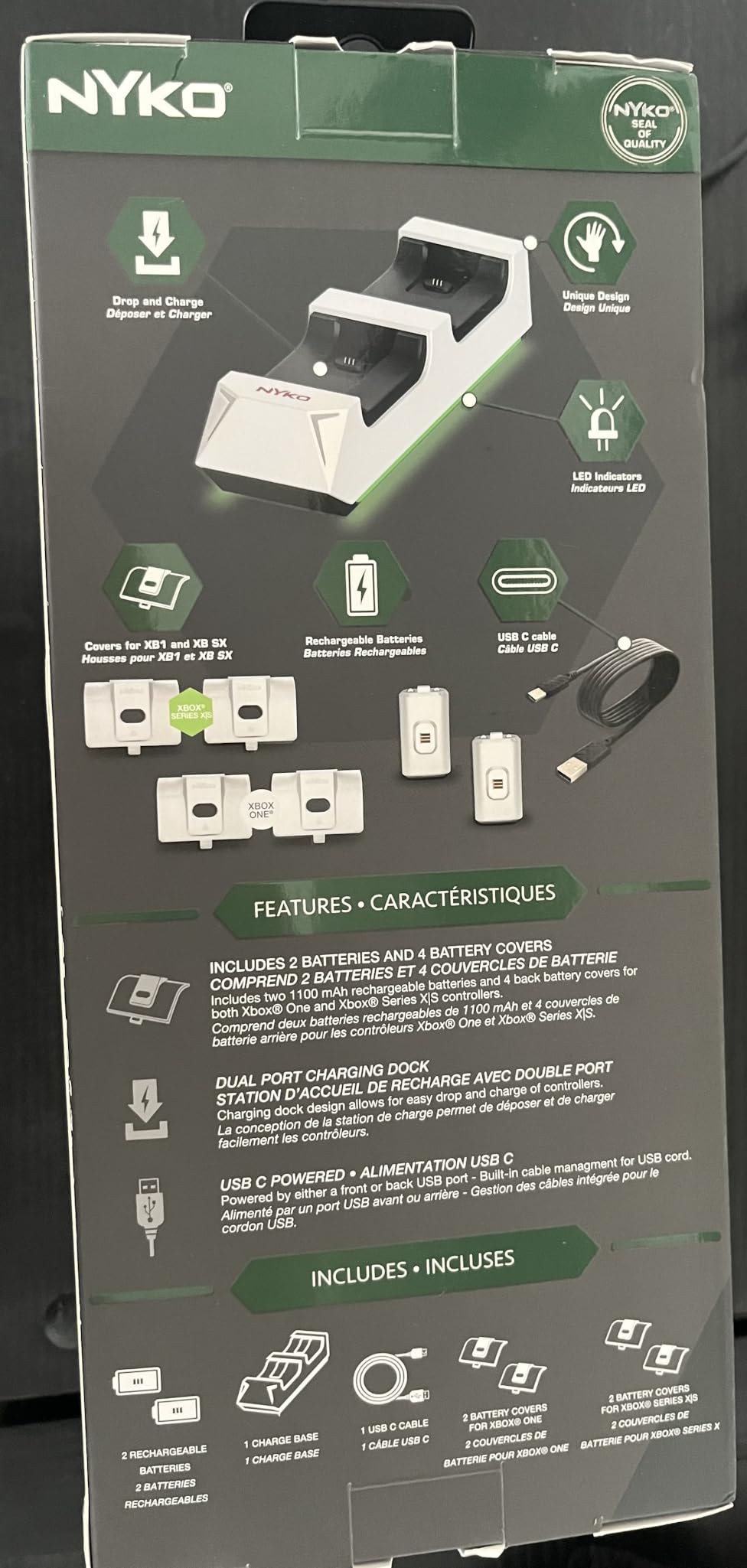 Nyko Charging Station for Xbox Series XS & Charge Base for 2 Controllers w/LED Indicators and Extra USB Port - Controller Charge Stand w/Rechargeable Batteries - Accessories customer photo 2