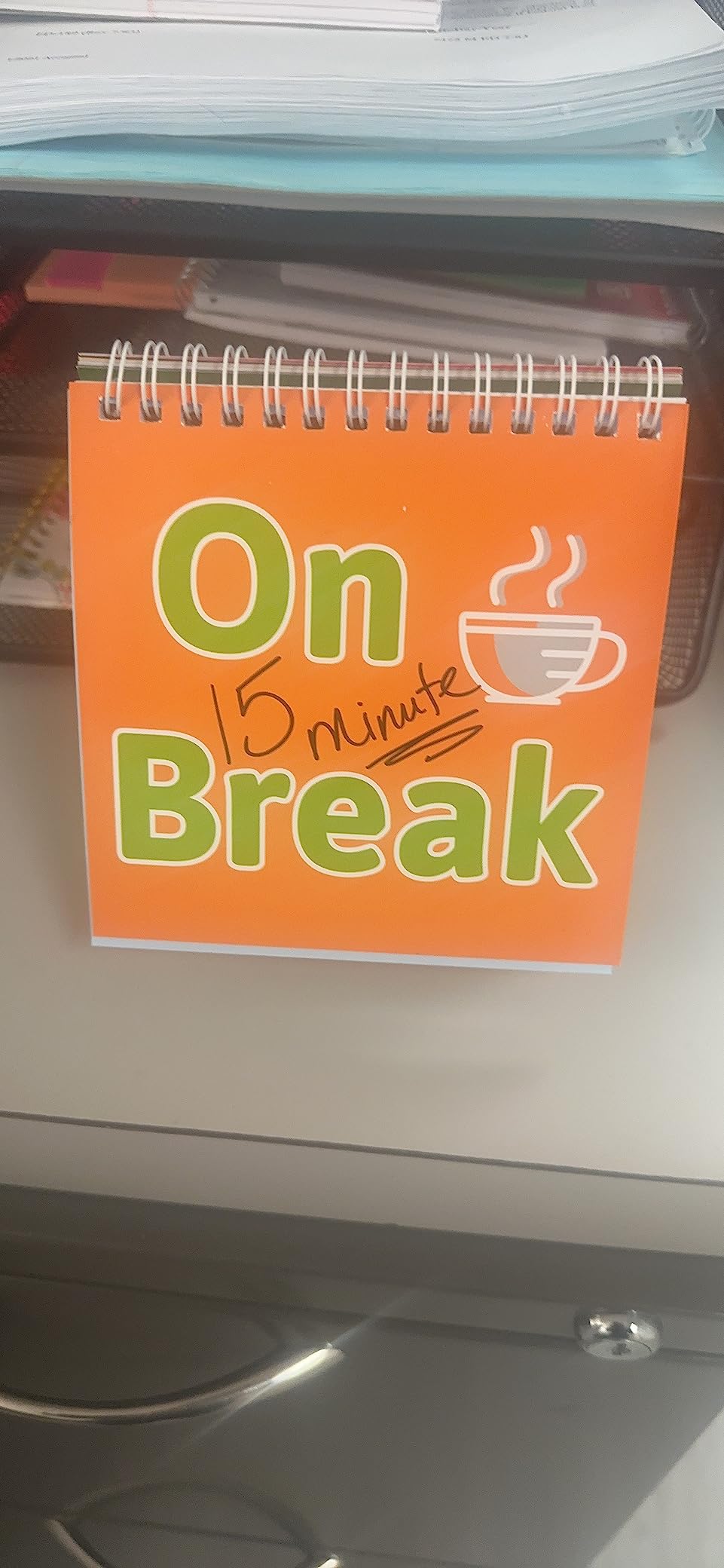 Fancy Land Funny Desk Signs 30 Flip-Over Messages Office Desk Accessories | 30 Different Fun Messages, On Break, Office Supplies customer photo 2