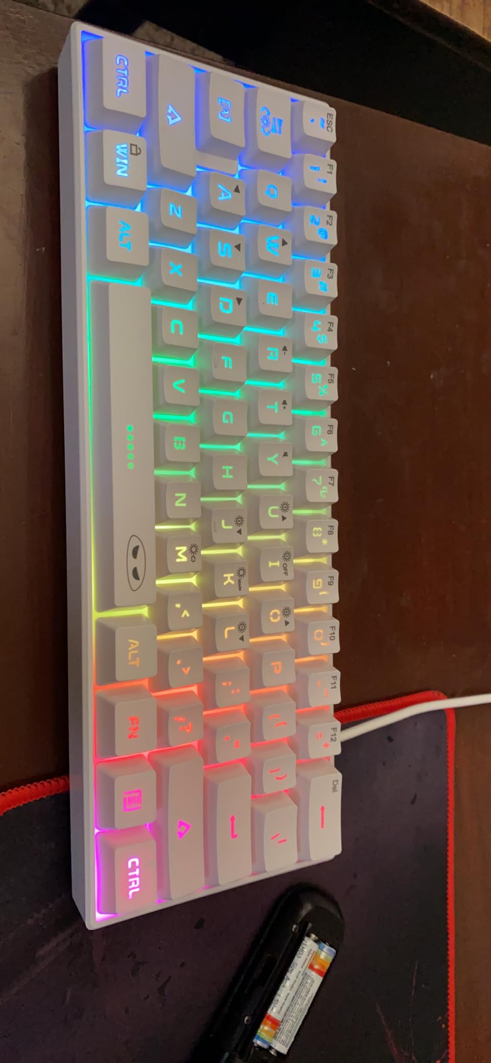 MageGee Mini 60% Gaming Keyboard, Upgrade RGB Backlit 61 Key Ultra-Compact Keyboard, TS91 Ergonomic Waterproof Membrane Mechanical Feeling Office Computer Keyboard for PC, MAC, PS4, Xbox ONE Gamer(White) customer photo 2