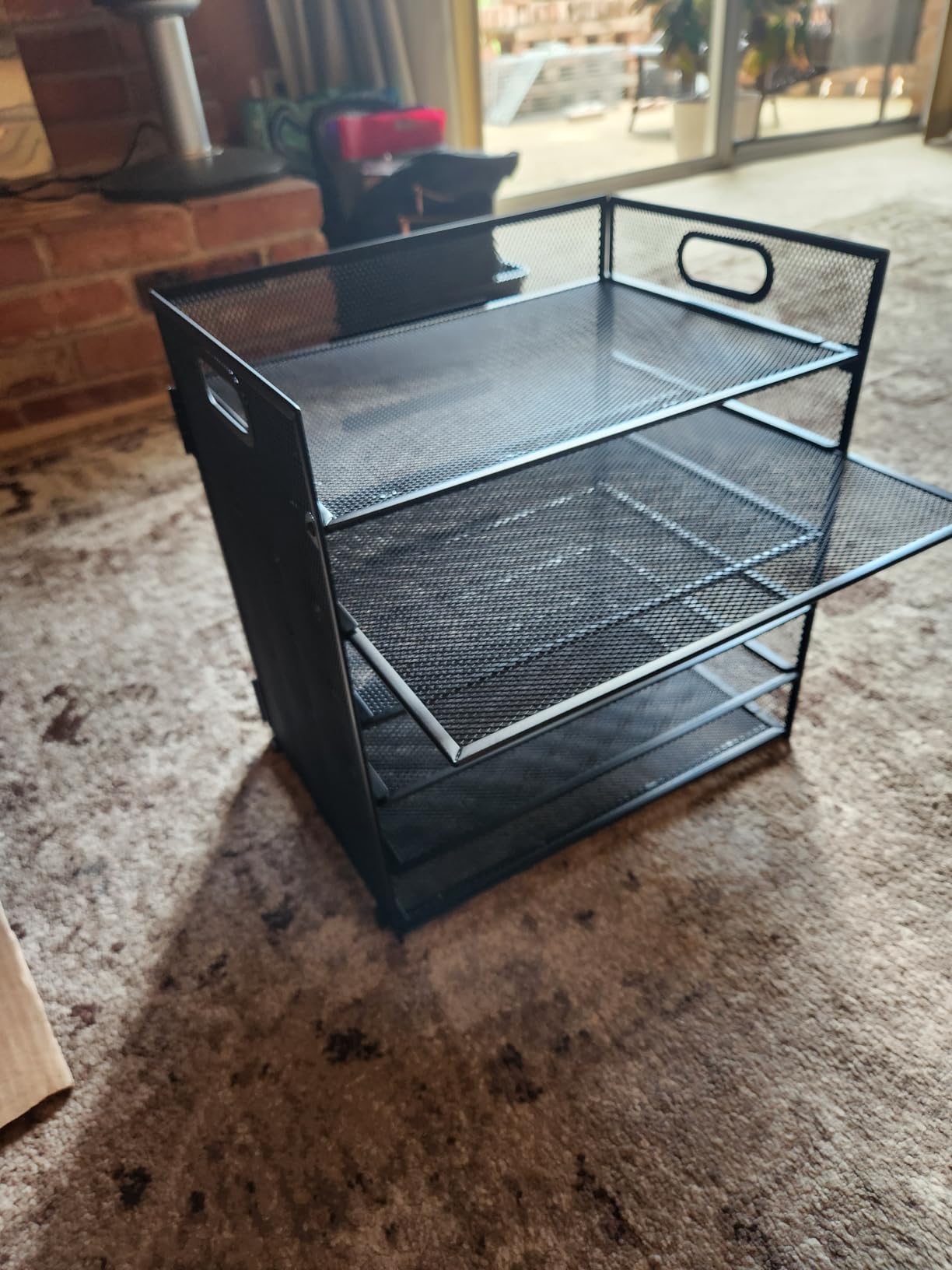 Marbrasse 6 Tier Paper Organizer Letter Tray - Mesh Desk File Organizer with Handle, Paper Sorter Organizer for Letter/A4 Office File Folder Holder - Black customer photo 2