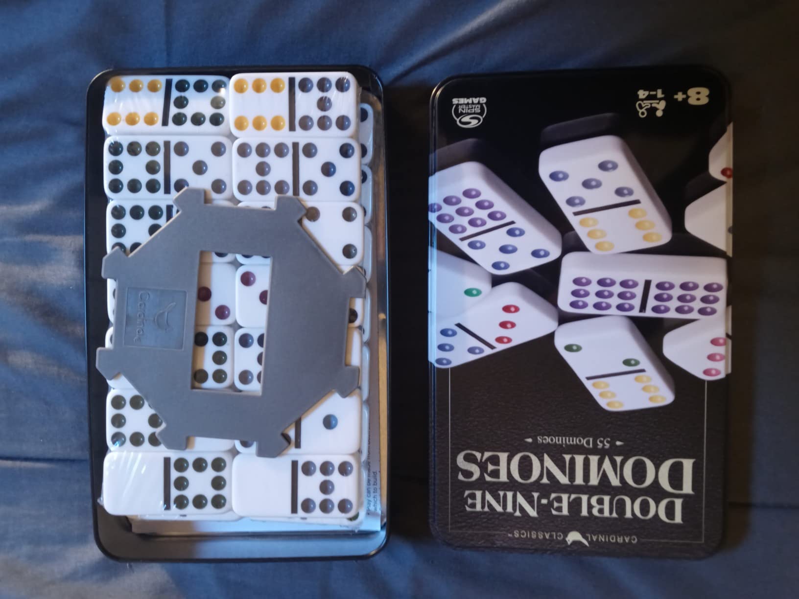 Spin Master Games Double 9 Dominoes Set in Storage Tin Classic Tile Game customer photo 1
