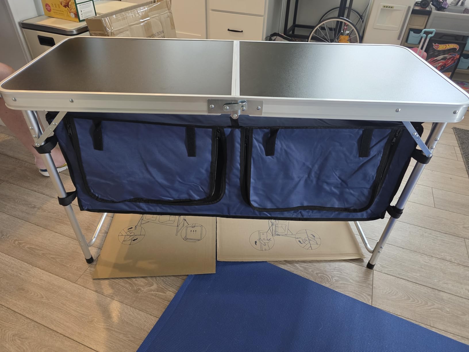 CampLand Outdoor Folding Table Aluminum Lightweight Height Adjustable with Storage Organizer for BBQ, Party, Camping customer photo 2