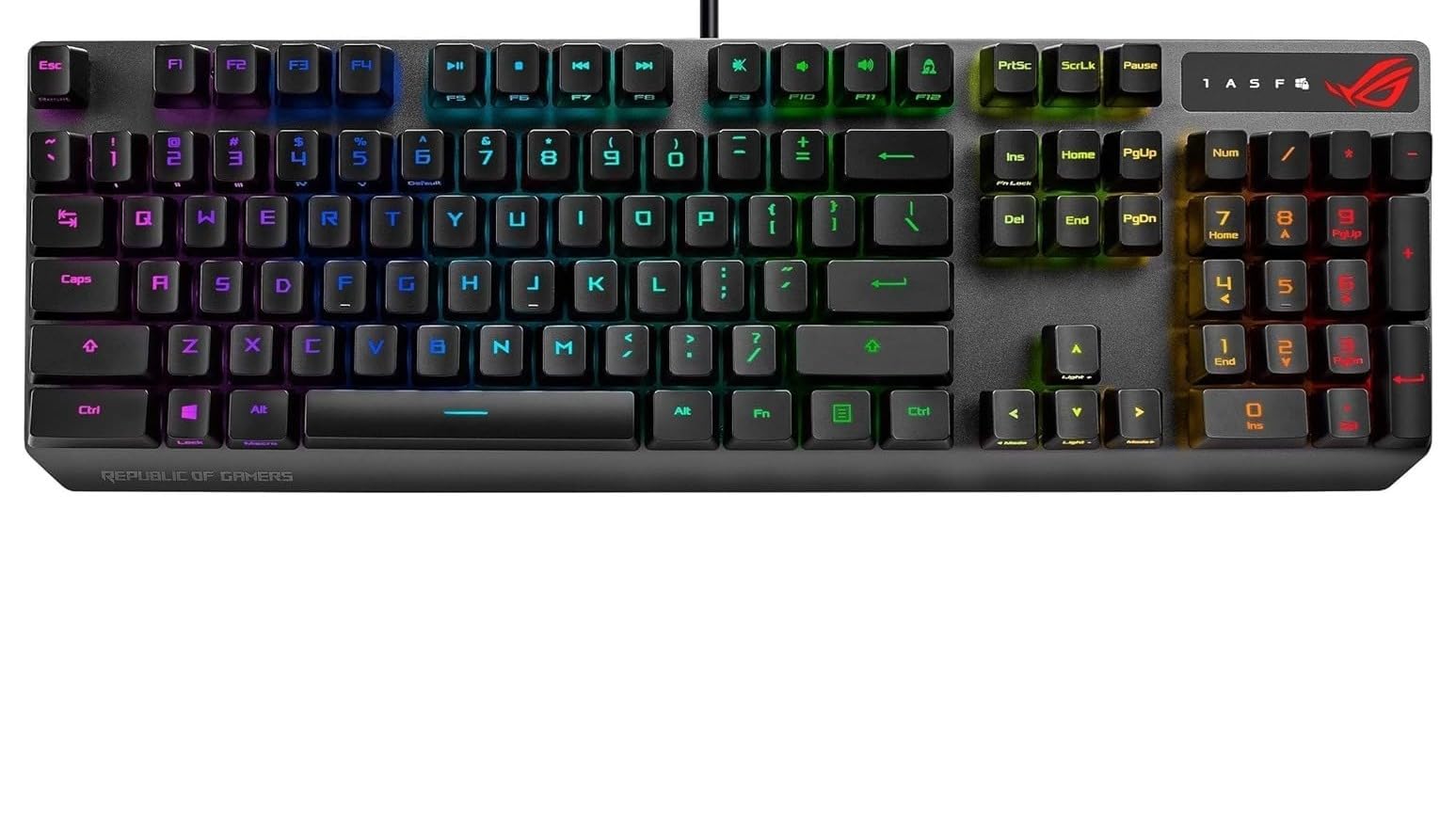ASUS ROG Strix Scope RX Gaming Mechanical Keyboard, Red Optical Switches, USB 2.0 Passthrough, 2X Wider Ctrl Key, Aura Sync, Armoury Crate RGB Lighting, Black customer photo 2
