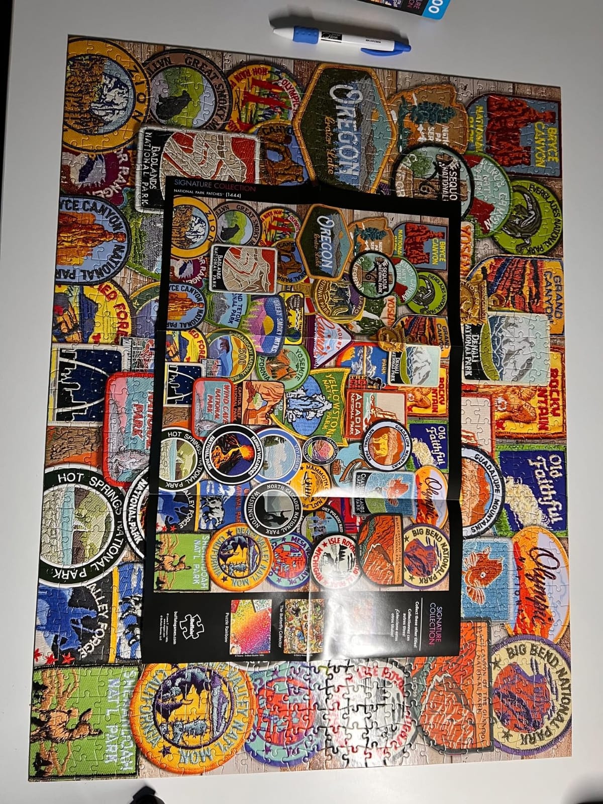 National Park Patches - 1000 Piece Jigsaw Puzzle for Adults | Art by Lewis T. Johnson, Made in USA, Recycled Board, Finished Size 27 x 20 in, Includes Poster, Frameable Art, Giftable customer photo 2