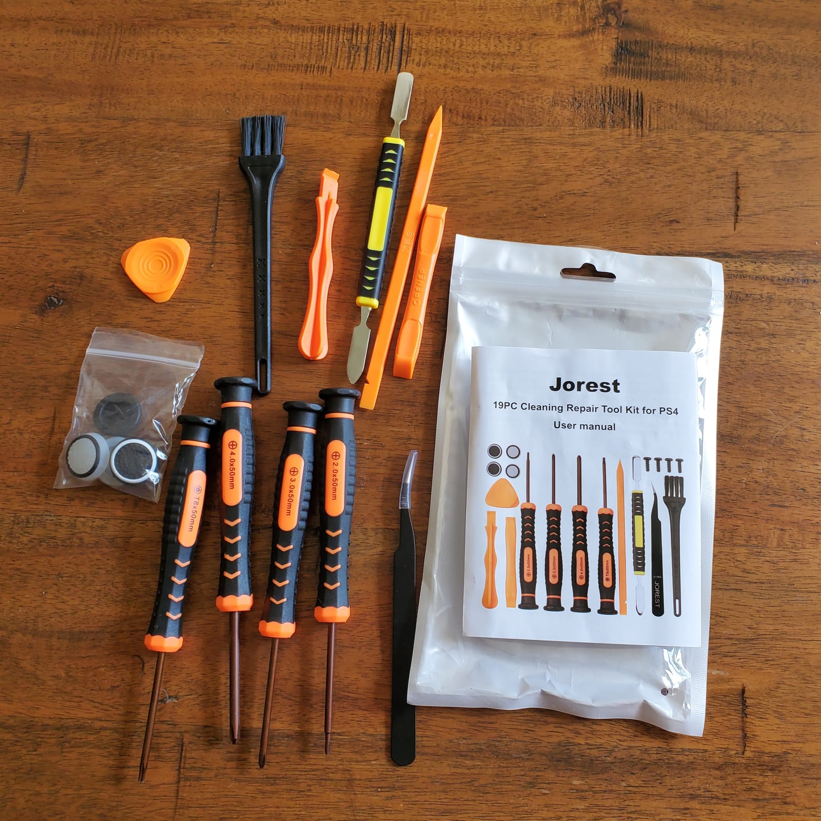 JOREST Cleaning Repair Tool Kit for PS5 PS4, with PH00 PH0 PH1 Phillips and T8 Torx Security Screwdriver set for Sony Playstation 3/4/5 Controller, Console, and Accessories, Crowbars, Tweezer, Screws customer photo 1