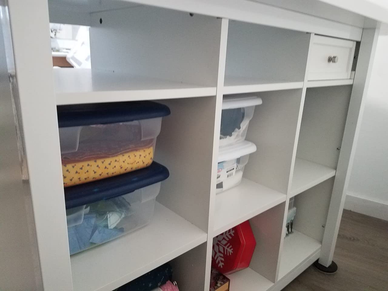 Sauder Craft Pro Series Durable Craft Work Table with Storage/Pantry cabinets, Mystic Oak Finish customer photo 2