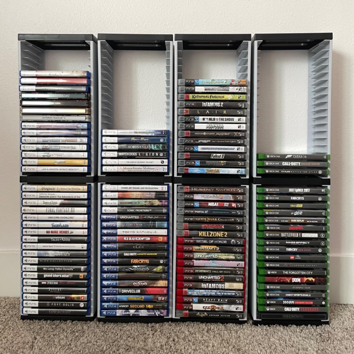 Video Game Storage Tower for PS5/PS4, 36 Disc Game Holder 6.6 x 4.7 x 29 In | Video Game Shelf Organizer, PS5 Game Case Stand, Space-Saving Vertical Design, White, ABS, Easy Snap Assembly customer photo 1