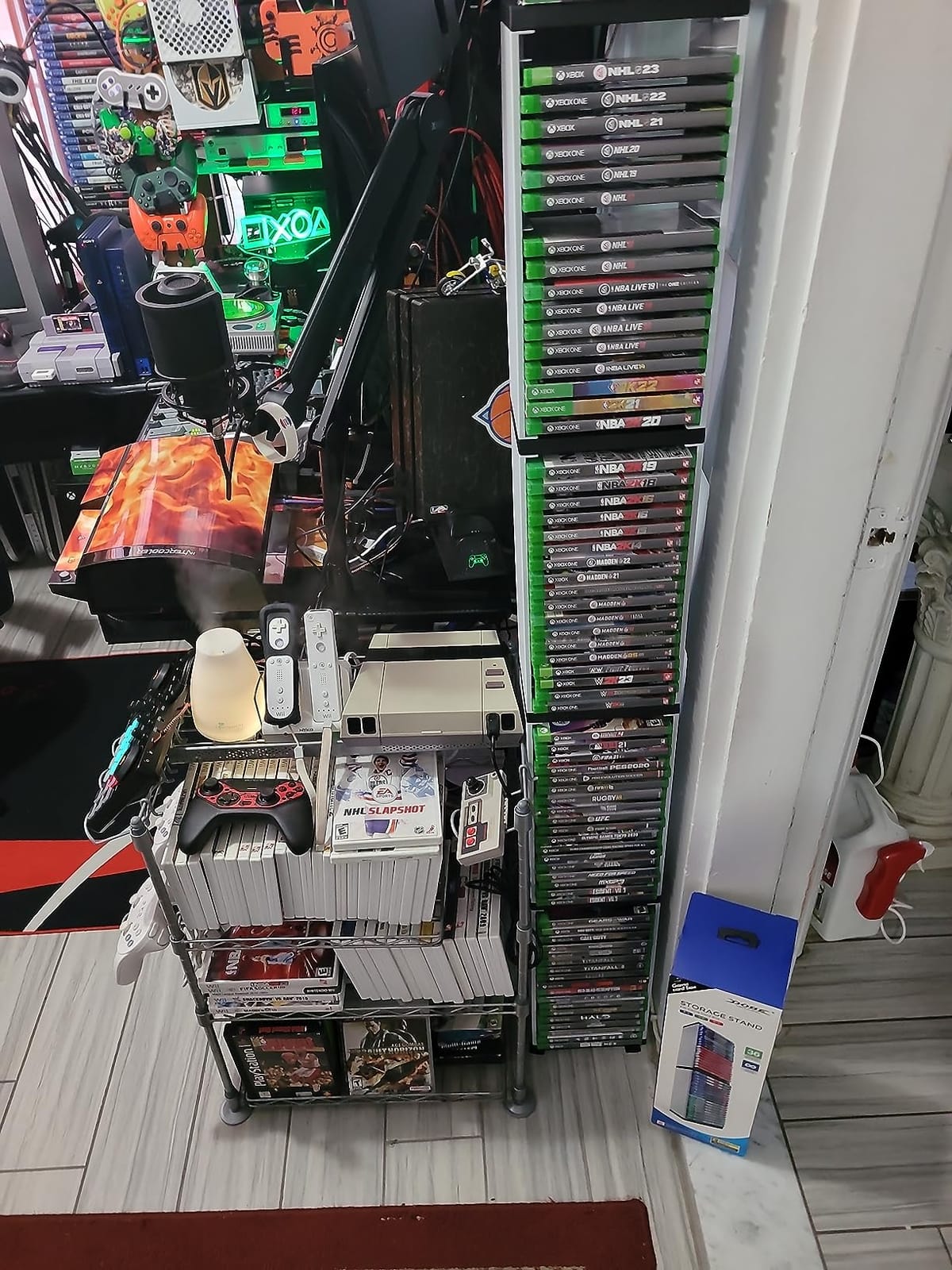 Nargos Video Game Storage Stand Tower for PS5/ PS4/ PS3/ Xbox Series S & X/Xbox one Game, Universal Game Disc Holder Vertical Blu Ray Case Organizer (White) customer photo 2