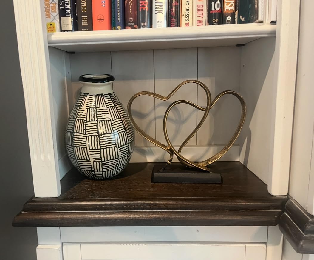 DCAPILLA Wedding Anniversary Couples Gift - Two Hearts and Cross Iron Sculpture, Heart Decoration Gift for Her and Him, 1st to 50th or 60th Anniversary, Includes Present Box and Poem Card customer photo 1