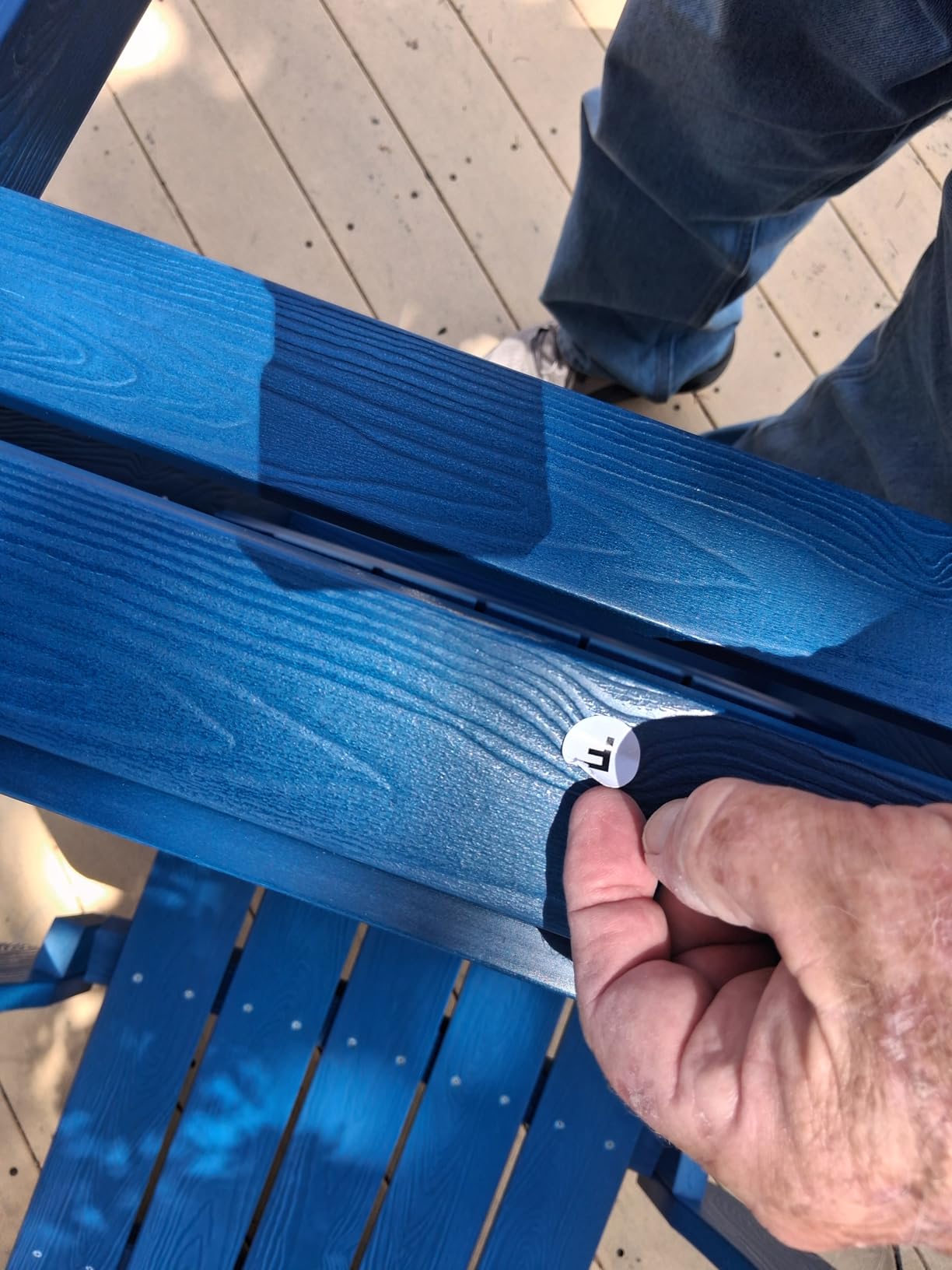YEFU Adirondack Chair with Cup Holder, All-Weather Outdoor Chair, Blue | HIPS Plastic Fire Pit Chair with Wood Texture, Weather Resistant Lawn Chair for Outside Patio Garden Porch Deck Backyard customer photo 1